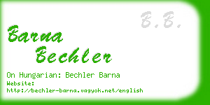 barna bechler business card